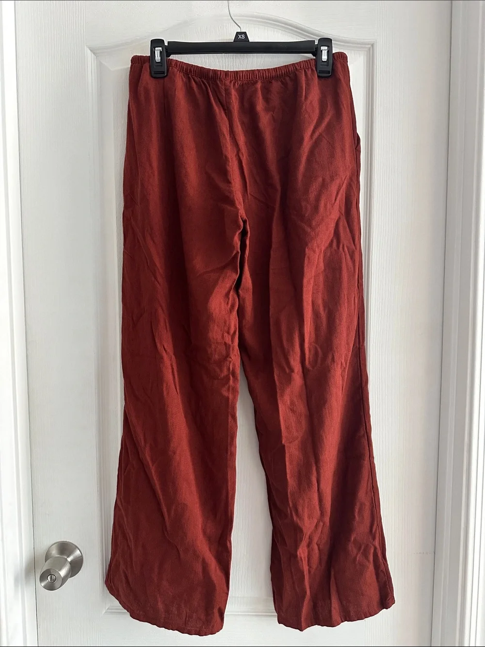 H&M Linen Blend Pants in Rust Color (NWT)